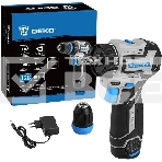 Дрель-шуруповерт аккумуляторная DEKO Loner 12V Pro 085-1121, 12В, 1АКБ, Кейс, фото 1