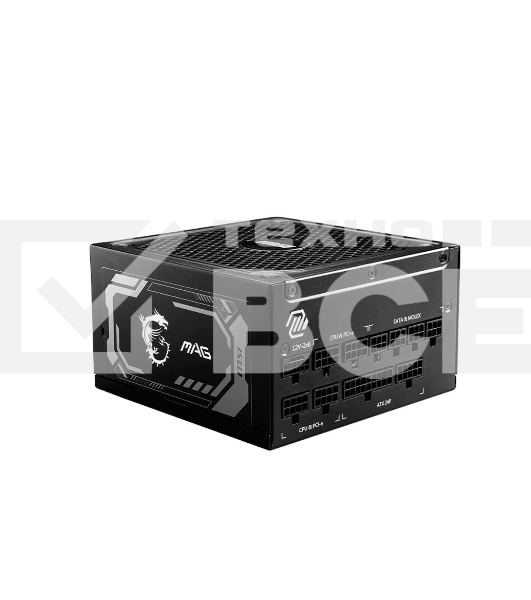 Блок питания MSI MAG A1250GL PCIE5, 1250W, 80 PLUS Gold, полностью модульный, ATX 3.0, PCIE5