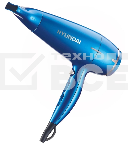 Фен Hyundai H-HDI0757 синий, 2200 Вт, ионизация
