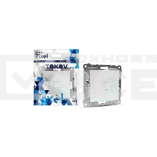 Розетка телефонная 1-м TOKOV ELECTRIC СП Pixel RJ11 механизм перламутр.