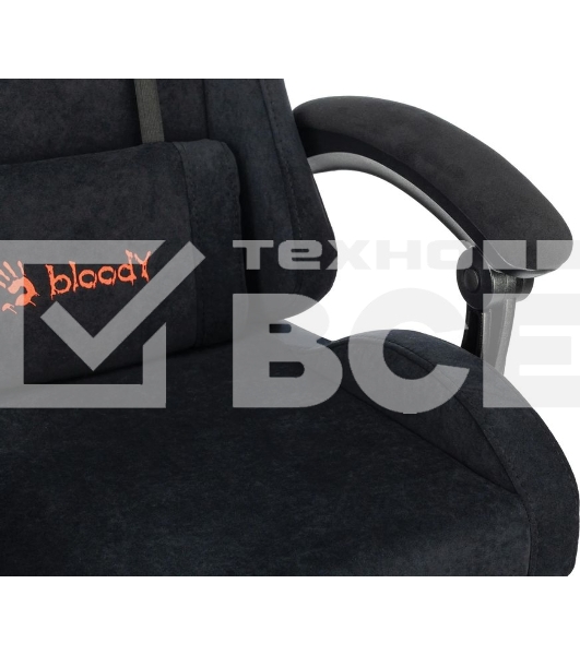 Кресло A4Tech Bloody GC-560 черный, ткань, 150 кг, подголовник, регулируемые подлокотники, механизм качания