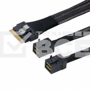 Кабель LR-Link SlimSAS x8 to 2 x miniSAS HD  (SFF-8654 x8 - 2 x SFF-8643) Cable, 800mm