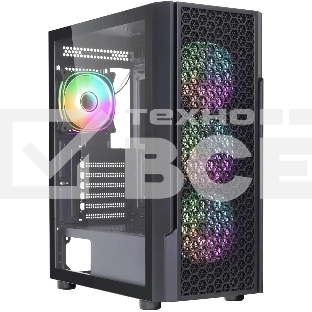 Компьютерный корпус Accord 3312 черный без БП ATX 2xUSB2.0 1xUSB3.0 audio bott PSU