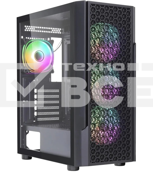 Компьютерный корпус Accord 3312 черный без БП ATX 2xUSB2.0 1xUSB3.0 audio bott PSU