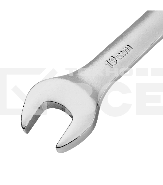 Ключ комбинированный трещоточный Denzel 14713 19 мм, CrV, матовый хром