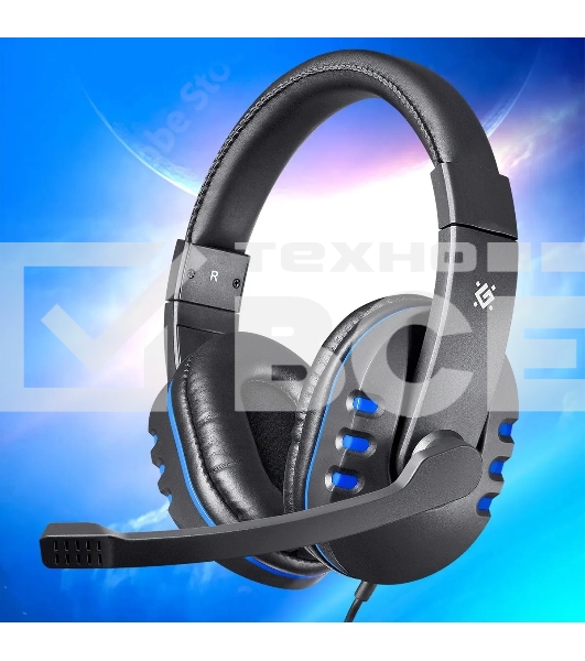 Гарнитура проводная Defender GAMING WARHEAD G-160 BLACK/BLUE