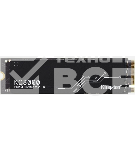 Накопитель SSD Kingston 512Gb M.2 KC3000 <SKC3000S/512G> (PCI-E 4.0 x4, up to 7000/3900Mbs, 3D TLC, NVMe, 400TbW, Phison E18, 22х80мм, LP heatsink)