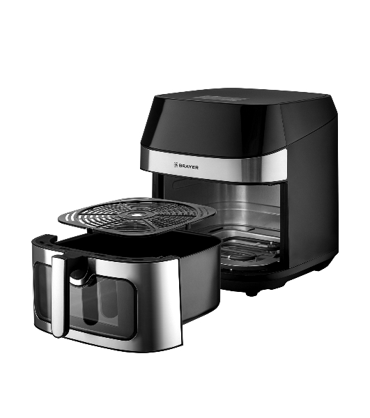 Аэрогриль Brayer 2044BR черный, 2200 Вт, 8 л, сенсор, 10 программ