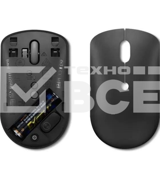 Мышь беспроводная Lenovo 400 черный, 2400 dpi, радиоканал, USB-C, кнопки - 4