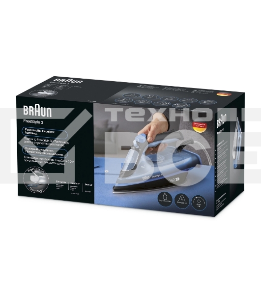 Утюг Braun FI3194BK синий/черный, 2400 Вт, 45 г/мин, 200 г/мин, 270 мл