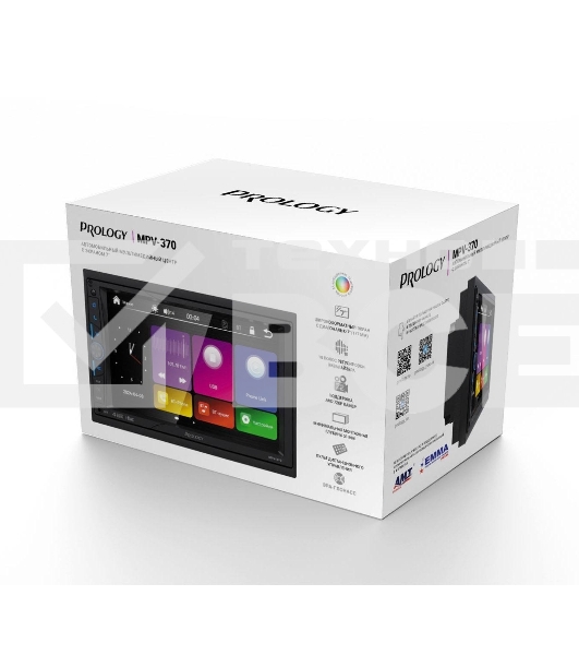 Автомагнитола Prology MPV-370, 2 DIN, 7', Bluetooth, USB Type-A, AUX, пульт ДУ