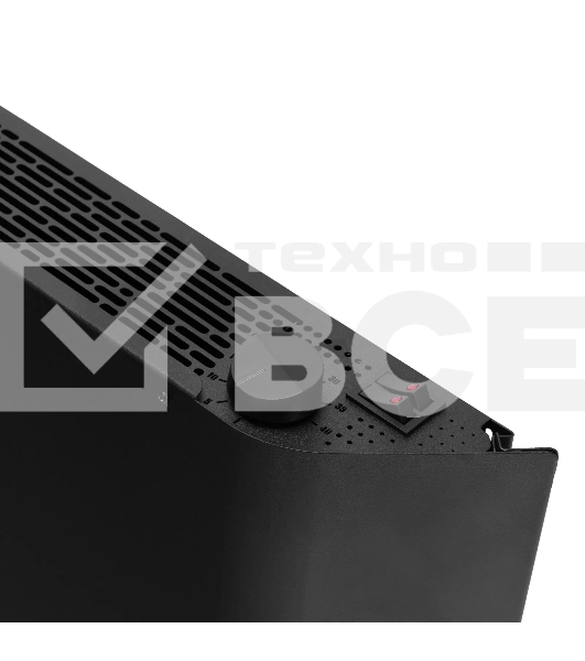 Конвектор Denzel XCE-2000B черный, 2000 Вт, 25 м2, термостат