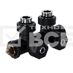 Узел нижнего подключения термостатический угловой Royal Thermo Design Pro 15мм М30х1,5 (Черный), фото2