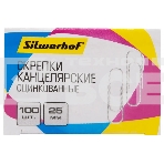 Скрепки Silwerhof 491028 металл оцинкованные 25мм (упак.:100шт) картонная коробка, фото5