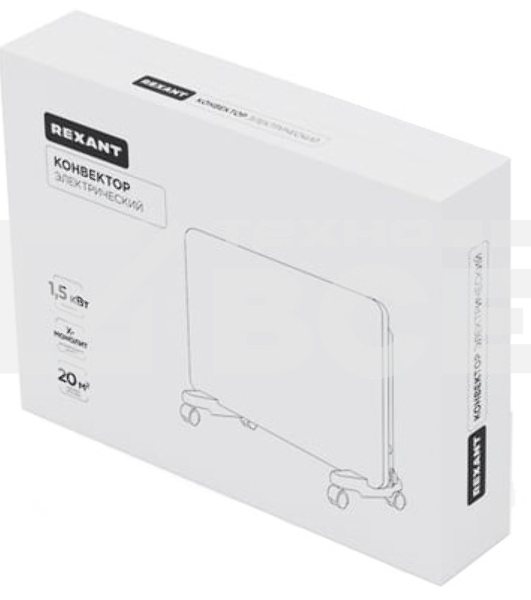 Конвектор Rexant 60-0110, белый, 1500 Вт, 20 м2, электронный термостат