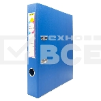 Папка-регистратор Silwerhof 1890085 A4 50мм, двусторонний ПВХ, синий, металлическая окантовка, сборная, сменный карман на корешке, фото 1