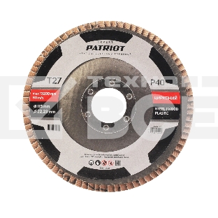 Круг лепестковый торцевой Patriot EXPERT 115мм*22,23мм*P40 цирконий