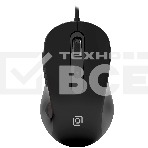 Мышь проводная Oklick 211M черный, 2400 dpi, USB, кнопки - 6, фото 1