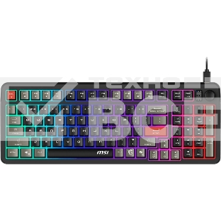 Клавиатура MSI GK110 черный/серый USB for gamer LED (S11-04RU258-HH9)