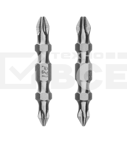 Набор бит двухстор. Gross PH2-PH1х45мм, PZ2-PZ1х45мм, сталь S2, 2 шт.