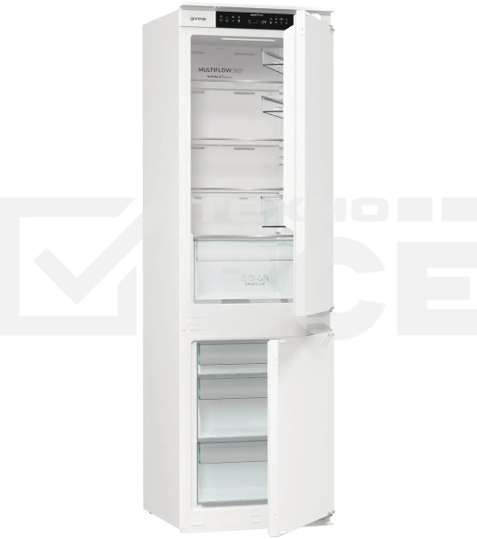 Встраиваемый холодильник Gorenje NRKI517141 белый двухкамерный 175/68 л морозилка снизу, No Frost