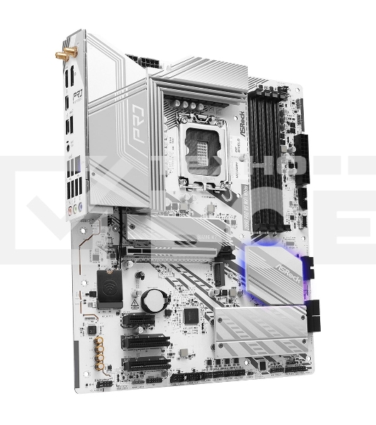Материнская плата ASRock Z890 Pro RS WiFi White, LGA 1851, Intel Z890, 4xDDR5, 4xSATA, 4xM.2, 1xPCIe 5.0 x16, 2xPCIe 4.0 x16, 1xPCIe x1, 2xUSB-C Thunderbolt 4, 4xUSB-A 3.2 Gen 1, 1xUSB-A 3.2 Gen 2, 1xHDMI, 1xDP, 1x2.5Gb LAN, 5x3.5 мм, 7.1, ATX