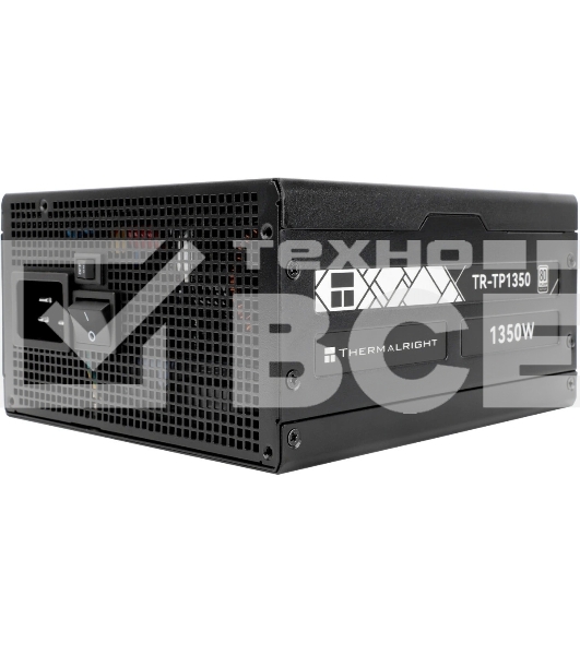 Блок питания Thermalright, 1350W 80+ Platinum (ATX, 3.0, PCIe 5.0, Full modular, 1x24(20+4)pin 600mm, 2xCPU 8(4+4)pin, 2xPCIe*2 8(6+2)pin, 2x12VHPWR PCIe 5.0 12+4pin 600mm, 6xSATA, 5xMOLEX4pin, Active, 120x120mm, 170x150x86mm, OPP, OVP, OTP, OCP, SCP, bla