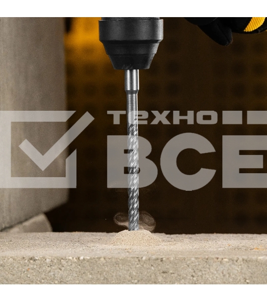 Бур по бетону Denzel цельная крестовая пластина, 8x265 мм, SDS PLUS