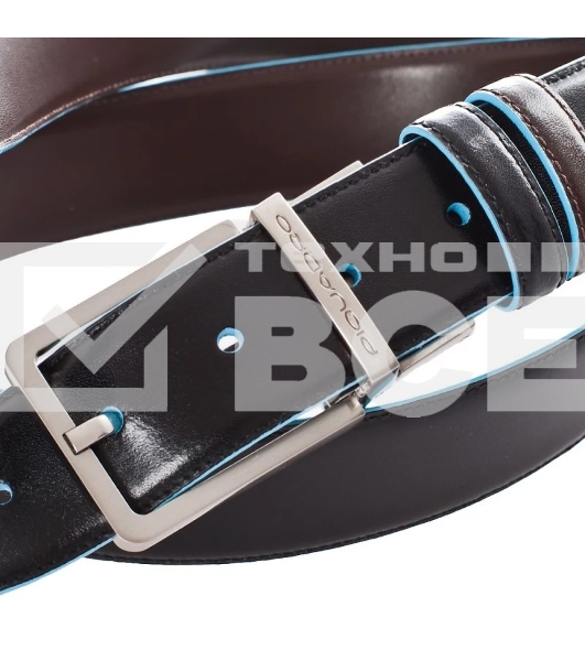 Ремень мужской Piquadro Blue Square CU2619B2/NMO черный/коричневый натур.кожа
