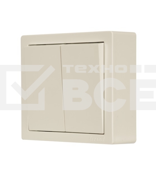 Выключатель 2-кл. ОП LETO крем LEZARD 752-0300-101