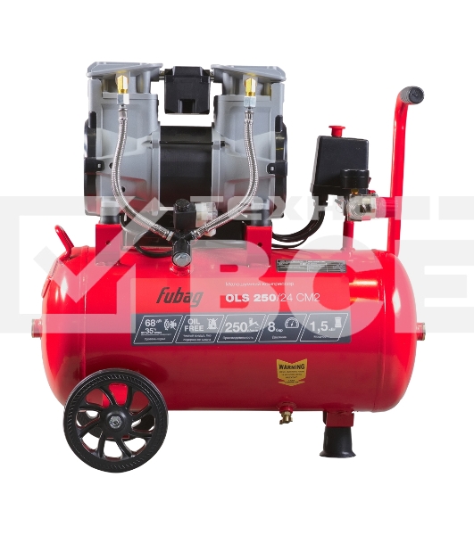 Компрессор поршневой Fubag OLS 250/24 CM2 безмасляный, 250 л/мин, 24 л, 1500 Вт, красный/черный