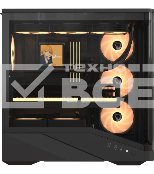 Компьютерный корпус Formula V Line Crystal U9 PA Black, ATX, TYPE-C*1, USB3.0*2, Curved Glass, SIDE 3x PERFORMANCE ARGB, REAR 1x PERFORMANCE ARGB