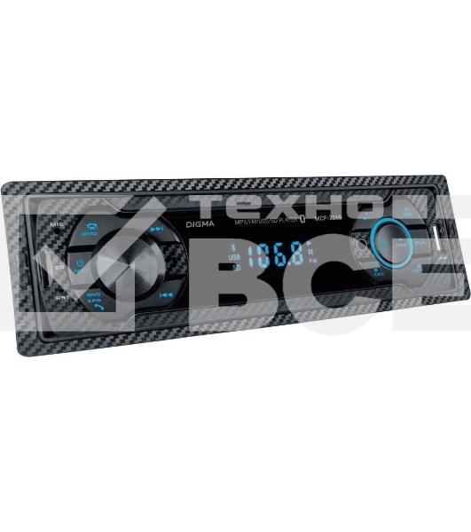 Автомагнитола Digma MCP-226B, 1 DIN, USB Type-A, AUX