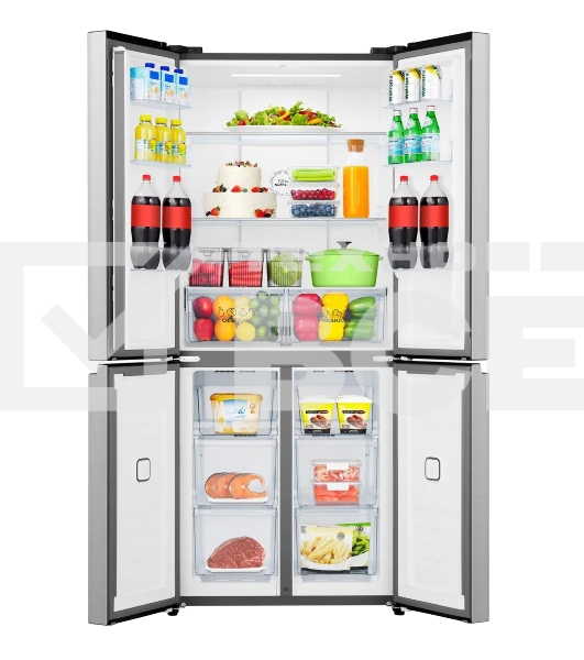 Холодильник Gorenje NRM819E61X серый трехкамерный 311/149л морозилка сбоку, No Frost, Side by Side