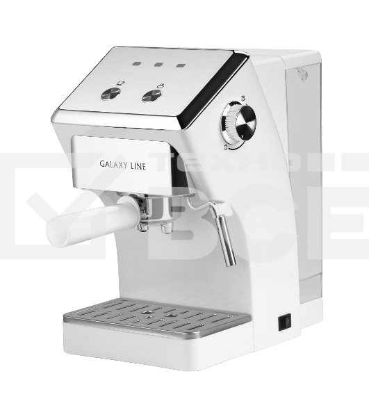 Кофеварка рожковая Galaxy Line GL 0756 белый, исп. кофе - молотый, 1.5 л, 1500 Вт, 20 Бар.