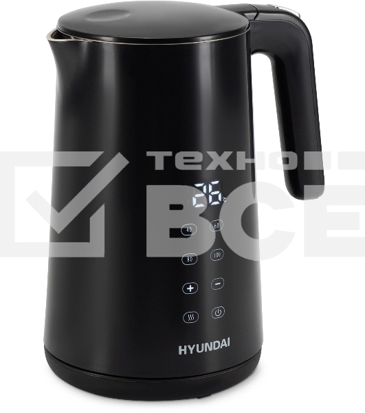 Чайник электрический Hyundai HYK-S4017 1.7л. 2200Вт черный корпус: металл