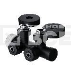 Узел нижнего подключения термостатический угловой Royal Thermo Design Pro 15мм М30х1,5 (Черный), фото3