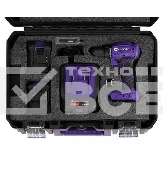 Дрель-шуруповерт Cutop E-Profi 01-886, Аккумуляторная, 20В, 2 АКБ, Кейс