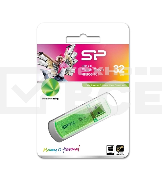 Флешка USB Silicon Power R/W 32Gb Helios 101 SP032Gb,UF2101V1N USB 2.0 зеленый