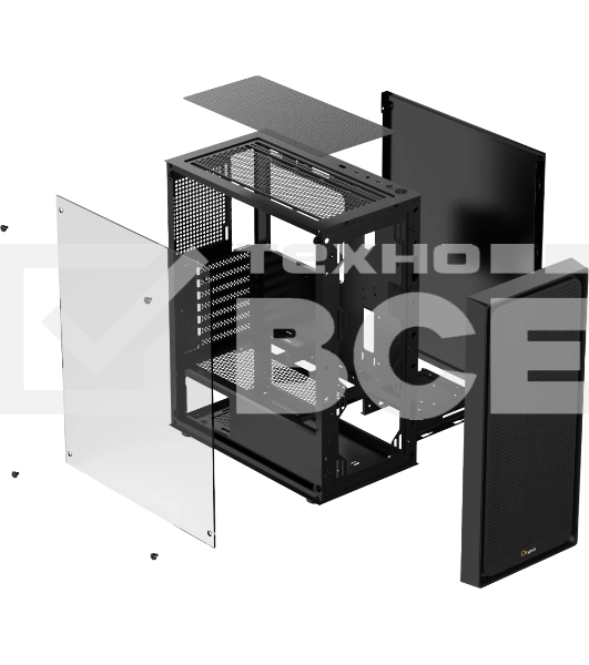 Компьютерный корпус Ocypus Gaммa C50 без БП черный (Gaммa-C50-BKG000XX-GL)
