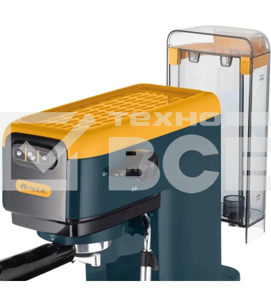 Кофеварка рожковая Ariete 00M139916AR0 маренго/желтый, молотый/капсулы, 1,1 л, 1300 Вт, 15 бар