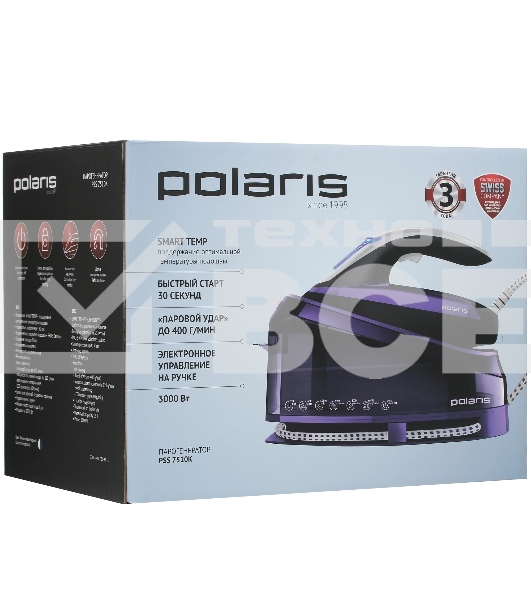 Парогенератор Polaris PSS 7510K 3000Вт фиолетовый/черный