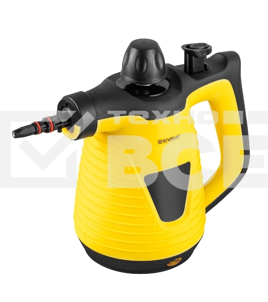 Универсальный ручной отпариватель-пароочиститель Endever Odyssey Q-464, желтый/черный, мощность 1100 Вт, давление 3,5 бар,производ. 35 г/мин, 6 шт/уп