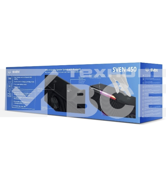 Акустическая система SVEN 450 2.0 (2x5W, Bluetooth, RGb-подсветка) черная