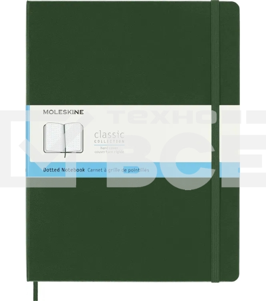 Блокнот Moleskine CLASSIC QP093K15 XLarge 190х250 мм 192 стр. пунктир твердая обложка зеленый