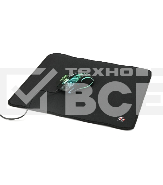 Коврик для мыши Gembird MP-35-30-BLACK, черный, 350х300х3мм, ткань+резина, оверлок, коробка