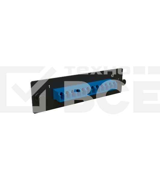 Модульная панель Hyperline, OS2 9/125, 12 х LC, Duplex 120х32, для FO-19BX, цвет: чёрный