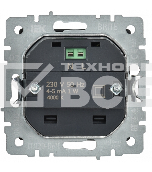 Подсветка светодиодная встраиваемая IEK BRITE ПЛ20-БрЧ (BR-FL20-K02) чёрный