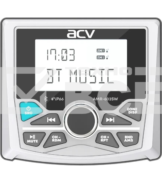 Автомагнитола ACV MARINE AMR-602SW 4x50Вт v5.0 USB 2.0 AUX 3