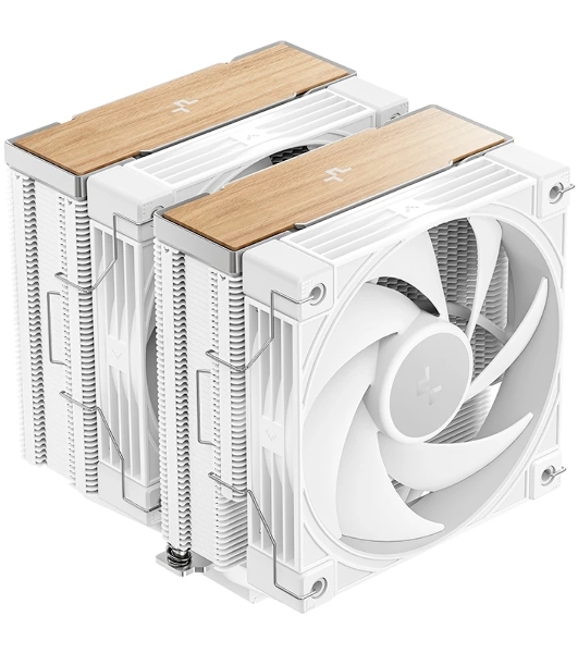 Кулер для процессора DEEPCOOL AK620 G2 WH LGA1851/1700/1200/115X/AM5/AM4 (8шт/кор, TDP 260W, PWM, DUAL Fan 120мм, 6 тепл. трубок, Copper Base, Wood-grain top cover, белый) RET (R-AK620G2-WHNNMN-GJD)